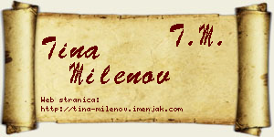 Tina Milenov vizit kartica